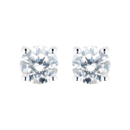 15140017 - Silver April Cubic Zirconia 4mm Stud Earrings
