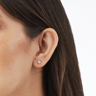 Goldsmiths Silver April Cubic Zirconia 4mm Stud Earrings