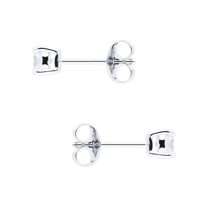 Goldsmiths Silver April Cubic Zirconia 4mm Stud Earrings