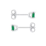 Goldsmiths Silver May Green Cubic Zirconia Stud Earrings