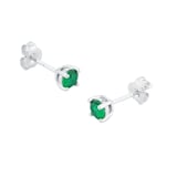 Goldsmiths Silver May Green Cubic Zirconia Stud Earrings
