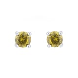 Goldsmiths Silver August Lime Cubic Zirconia Stud Earrings