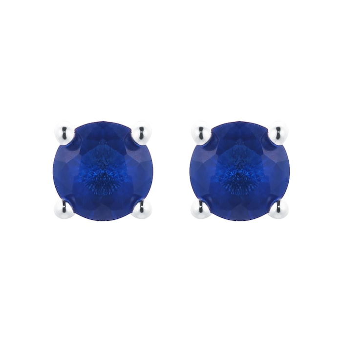 Goldsmiths Silver September Dark Blue Cubic Zirconia Stud Earrings
