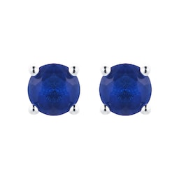15140021 - Silver September Dark Blue Cubic Zirconia Stud Earrings
