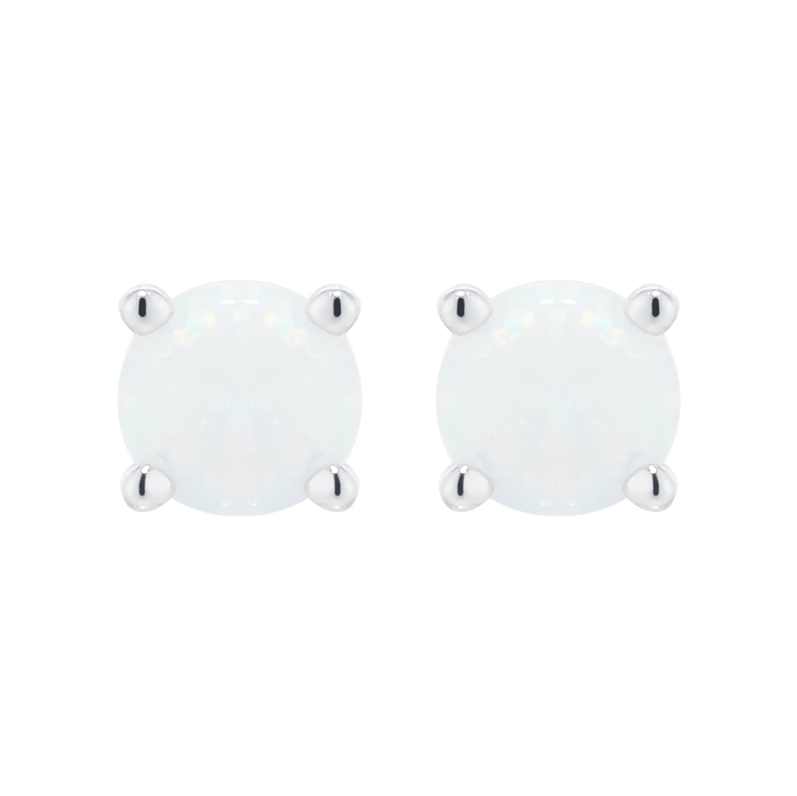 Goldsmiths Silver October Artificial Opal Stud Earrings Goldsmiths Silver October Artificial Opal Stud Earrings