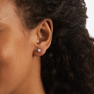 Goldsmiths Silver October Artificial Opal Stud Earrings