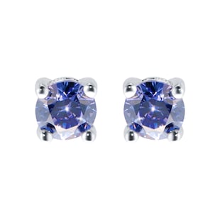 Goldsmiths Silver December Lilac Cubic Zirconia Stud Earrings