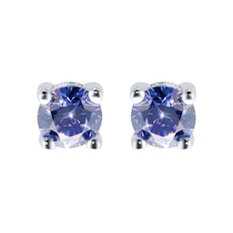 15140024 - Silver December Lilac Cubic Zirconia Stud Earrings