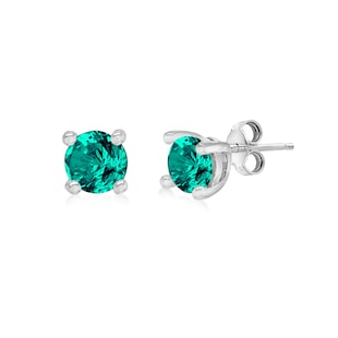 Goldsmiths Silver June Turquoise Cubic Zirconia Stud Earrings
