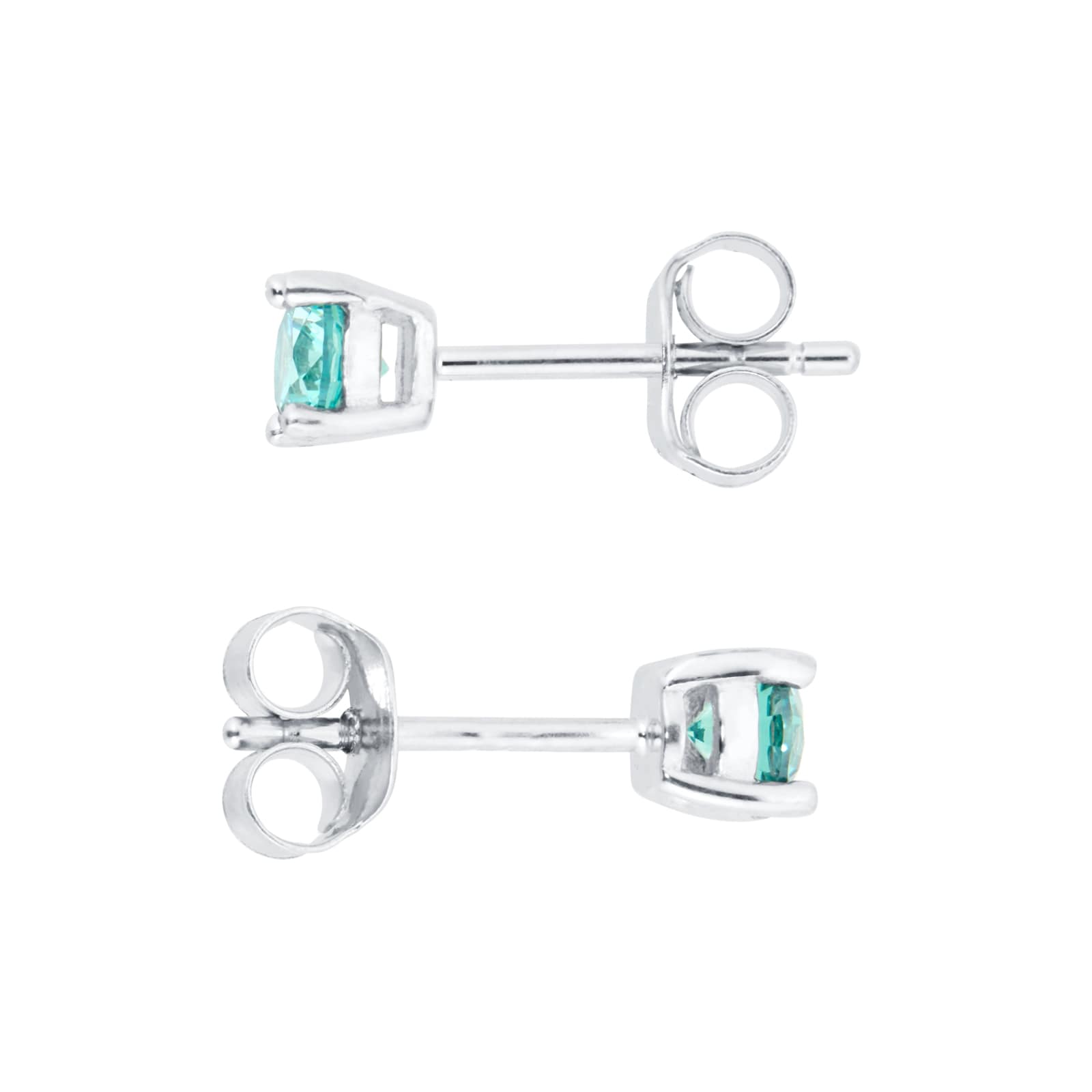 Goldsmiths Silver June Turquoise Cubic Zirconia Stud Earrings Goldsmiths Silver June Turquoise Cubic Zirconia Stud Earrings