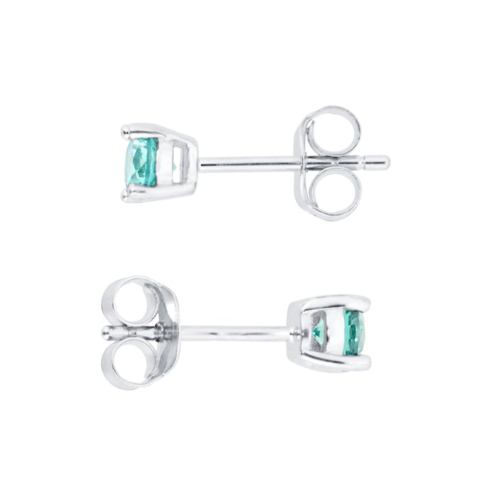 Goldsmiths Silver June Turquoise Cubic Zirconia Stud Earrings