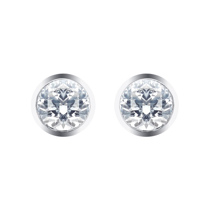 Goldsmiths Silver & Diamond 0.10ct Besel Stud Earrings