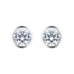 Goldsmiths Silver & Diamond 0.10ct Besel Stud Earrings