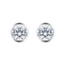 15140030 - Silver & Diamond 0.10ct Besel Stud Earrings