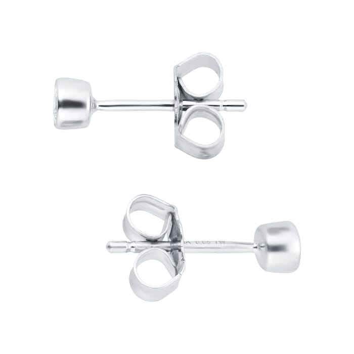 Goldsmiths Silver & Diamond 0.10ct Besel Stud Earrings