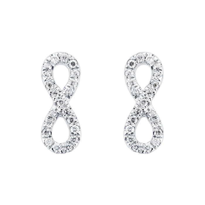 Goldsmiths Silver & Diamond 0.10ct infinity Stud Earrings