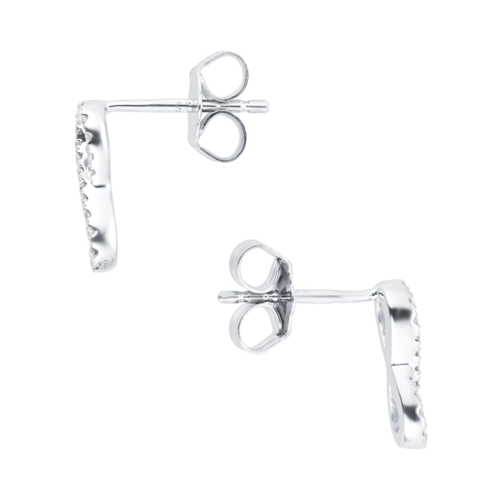Goldsmiths Silver & Diamond 0.10ct infinity Stud Earrings Goldsmiths Silver & Diamond 0.10ct infinity Stud Earrings