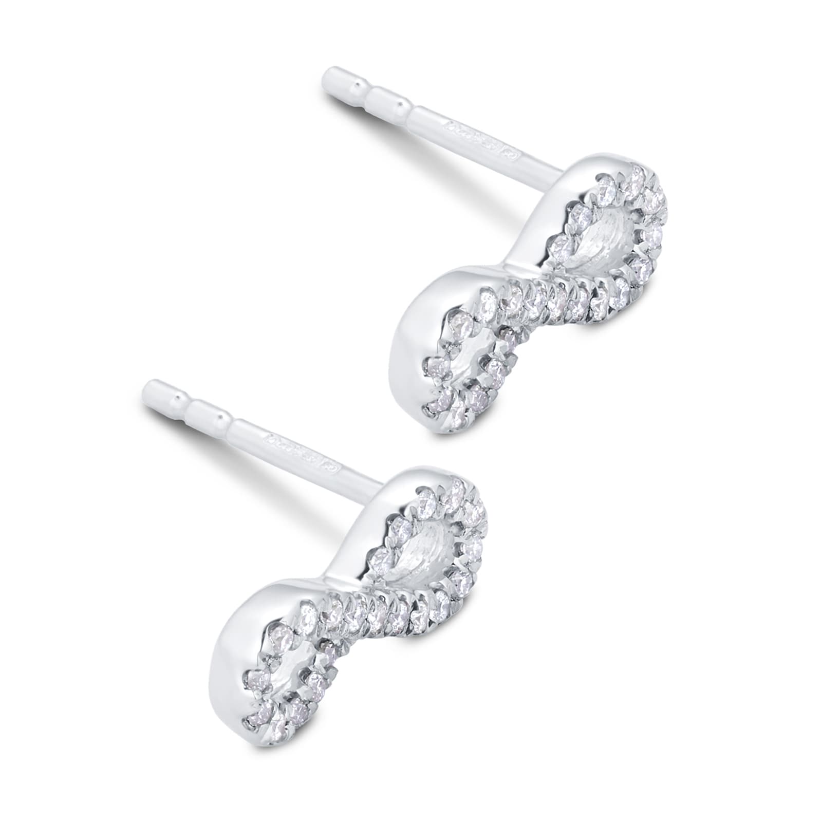 Goldsmiths Silver & Diamond 0.10ct infinity Stud Earrings Goldsmiths Silver & Diamond 0.10ct infinity Stud Earrings