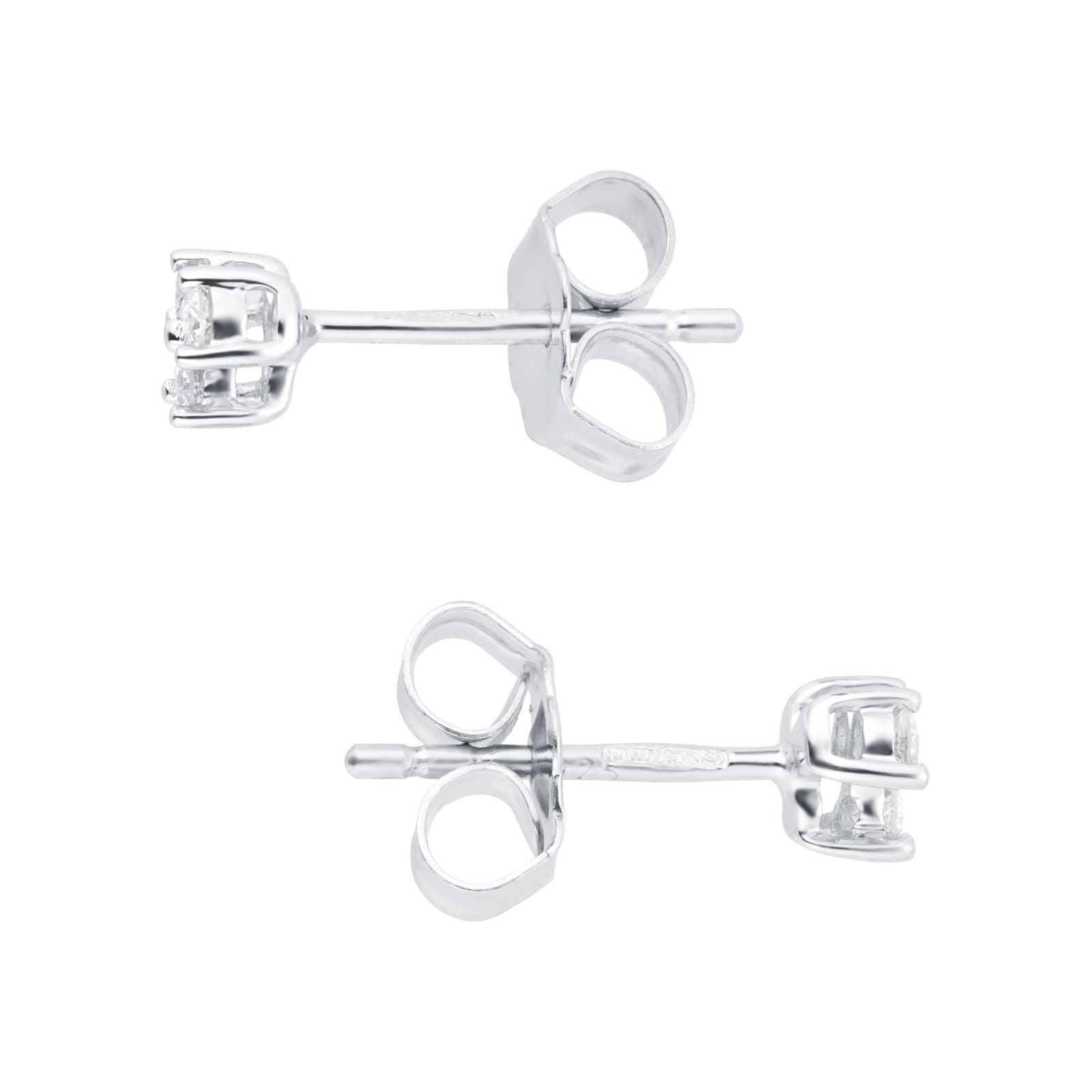 Goldsmiths Silver & Diamond 0.12ct Triology Stud Earrings Goldsmiths Silver & Diamond 0.12ct Triology Stud Earrings