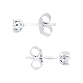 Goldsmiths Silver & Diamond 0.12ct Triology Stud Earrings Goldsmiths Silver & Diamond 0.12ct Triology Stud Earrings