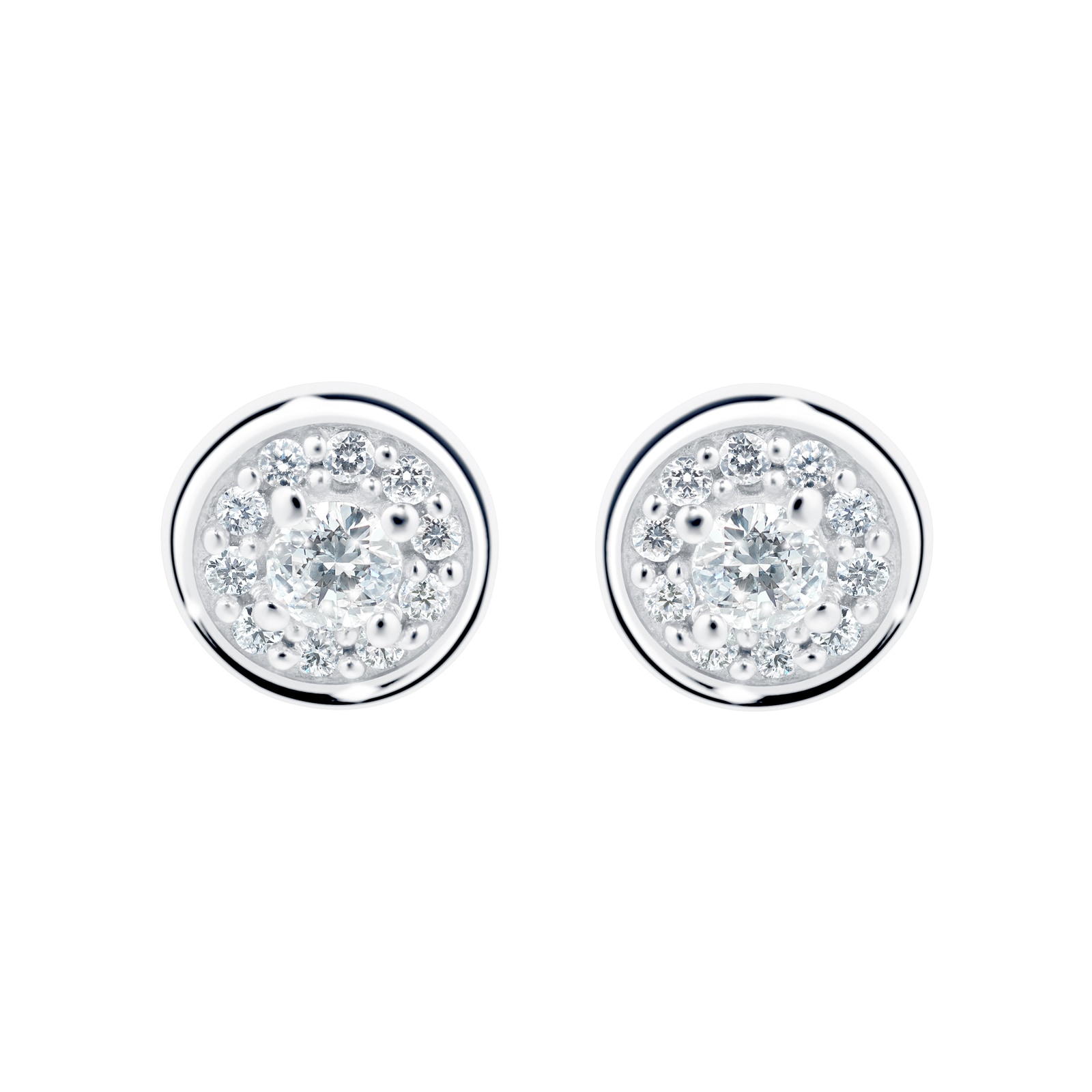 Silver 0.20cttw Diamond Cluster Stud Earrings