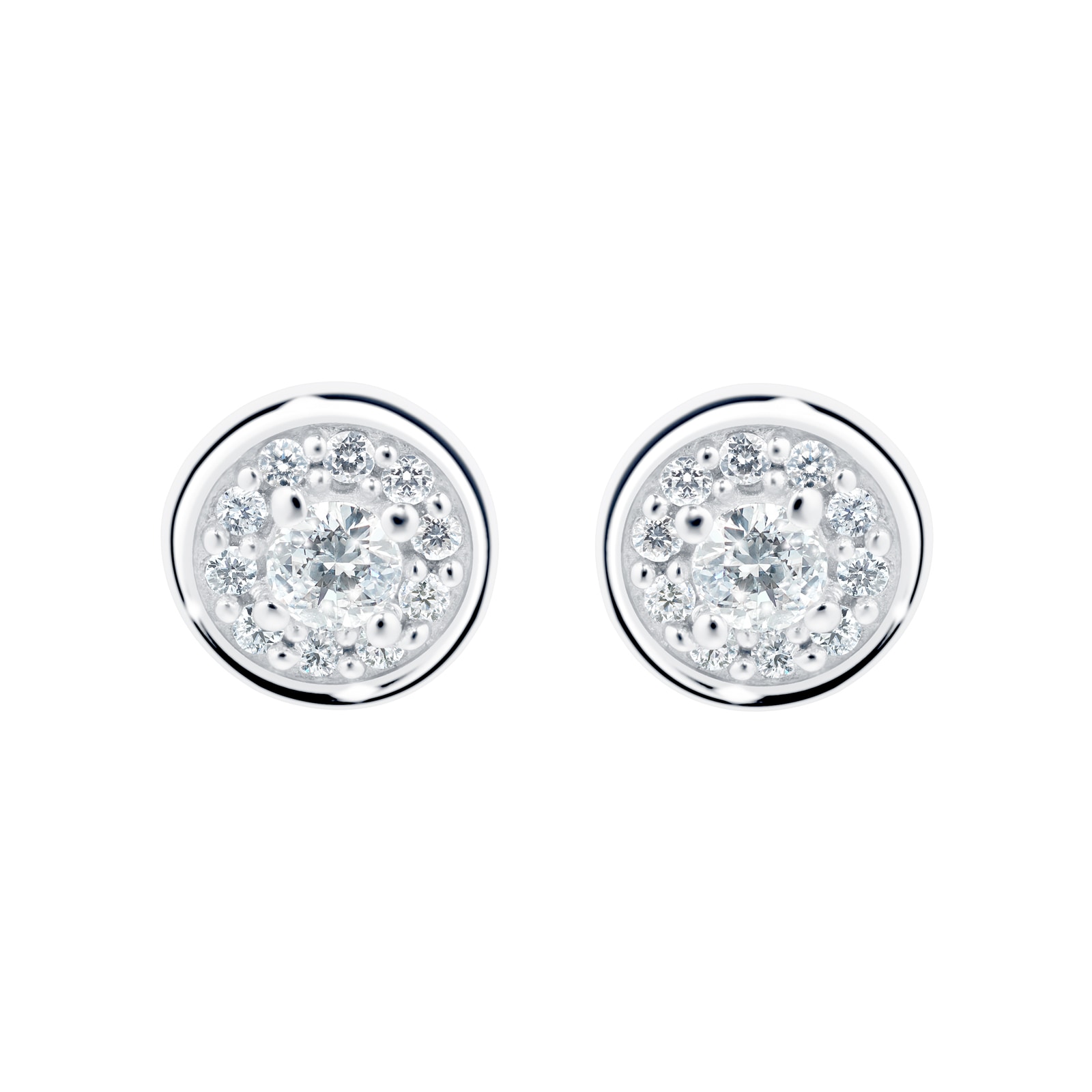 Silver diamond deals stud earrings