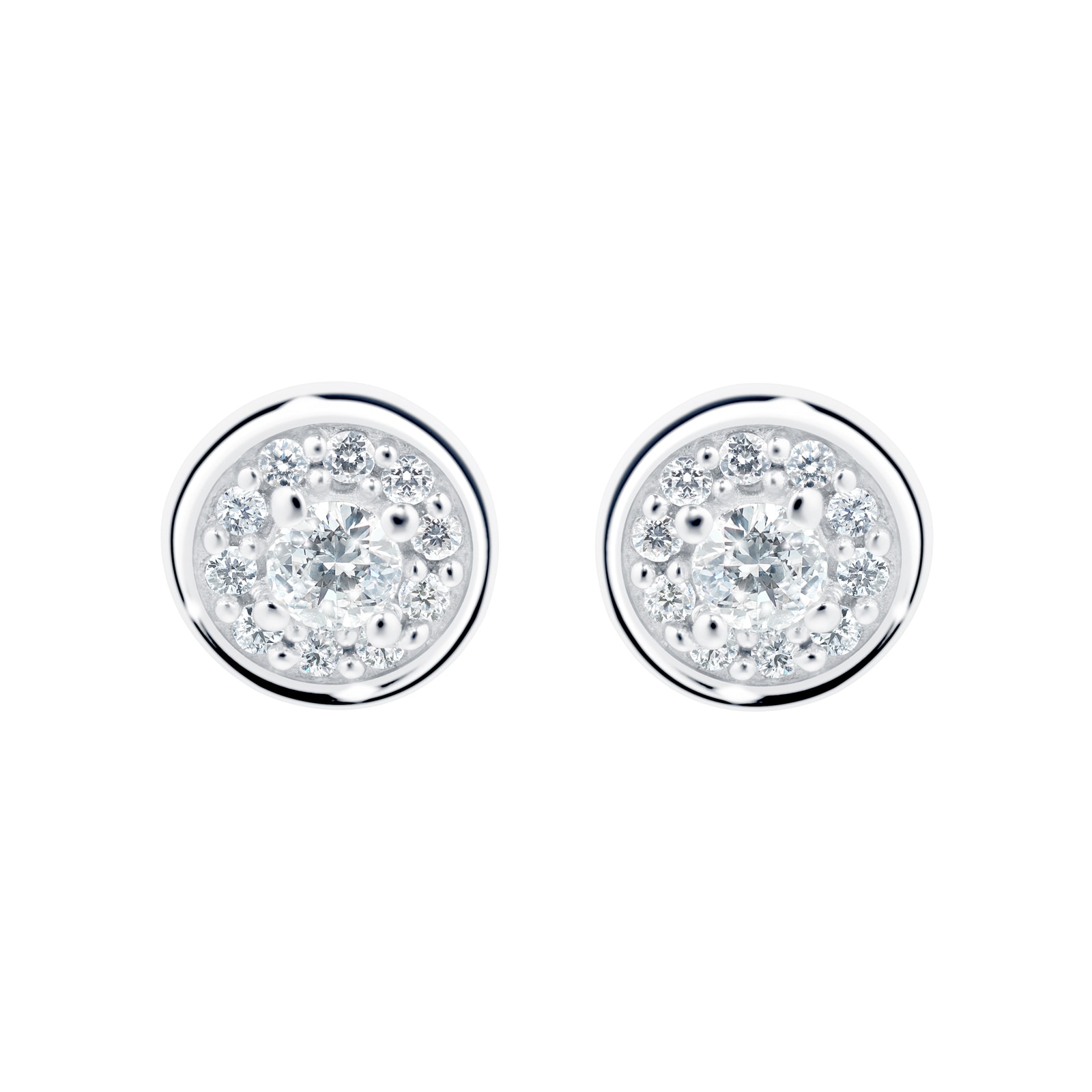 Goldsmiths Silver 0.20cttw Diamond Cluster Stud Earrings Goldsmiths Silver 0.20cttw Diamond Cluster Stud Earrings