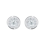 Goldsmiths Silver 0.20cttw Diamond Cluster Stud Earrings