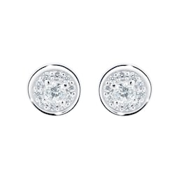15140036 - Silver 0.20cttw Diamond Cluster Stud Earrings