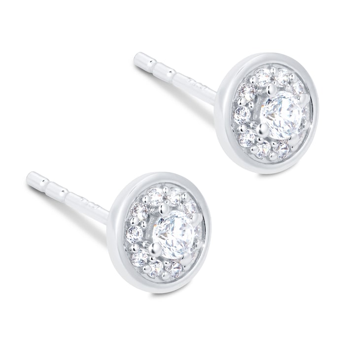 Goldsmiths Silver 0.20cttw Diamond Cluster Stud Earrings