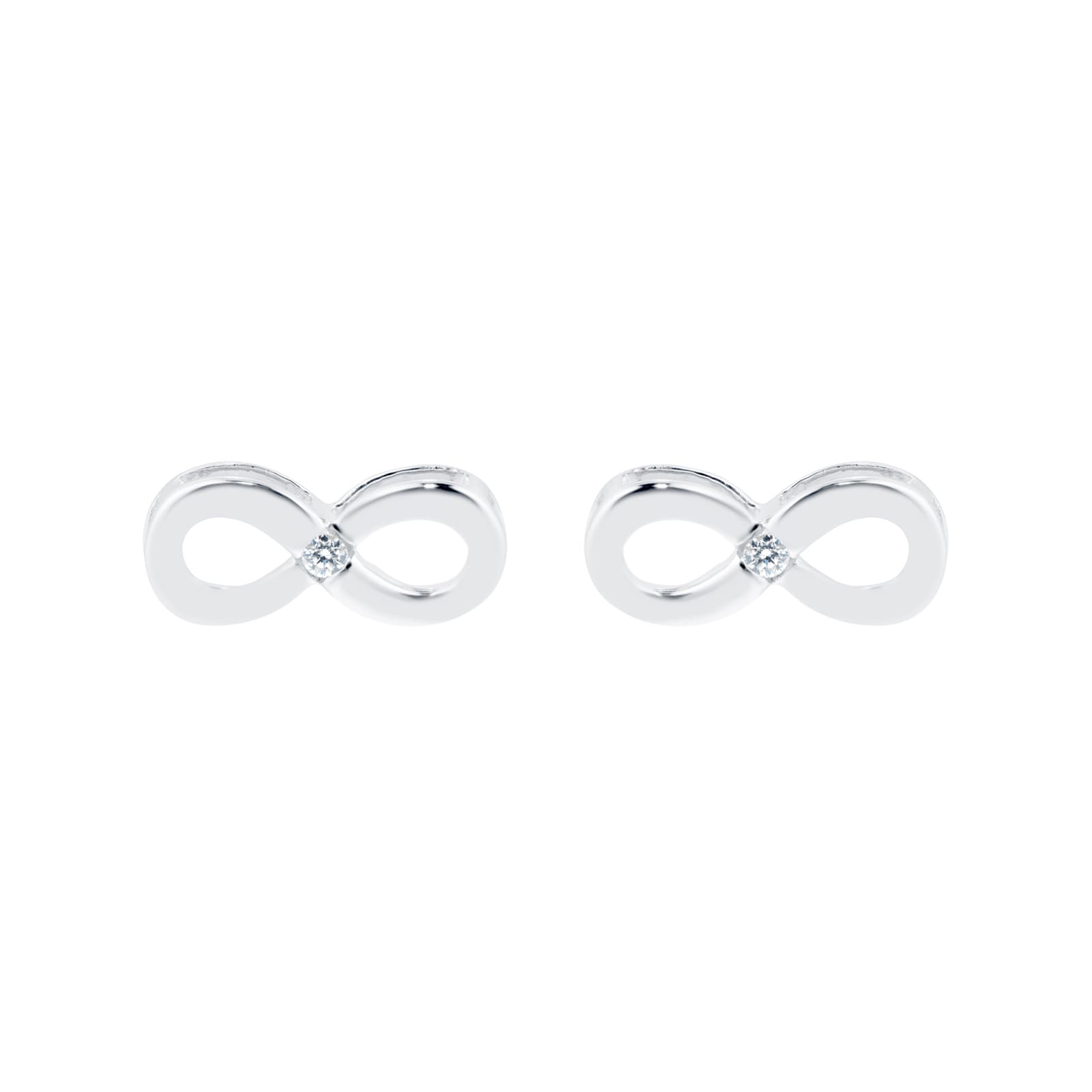 Silver Infinity 0.03ct Diamond Stud Earrings