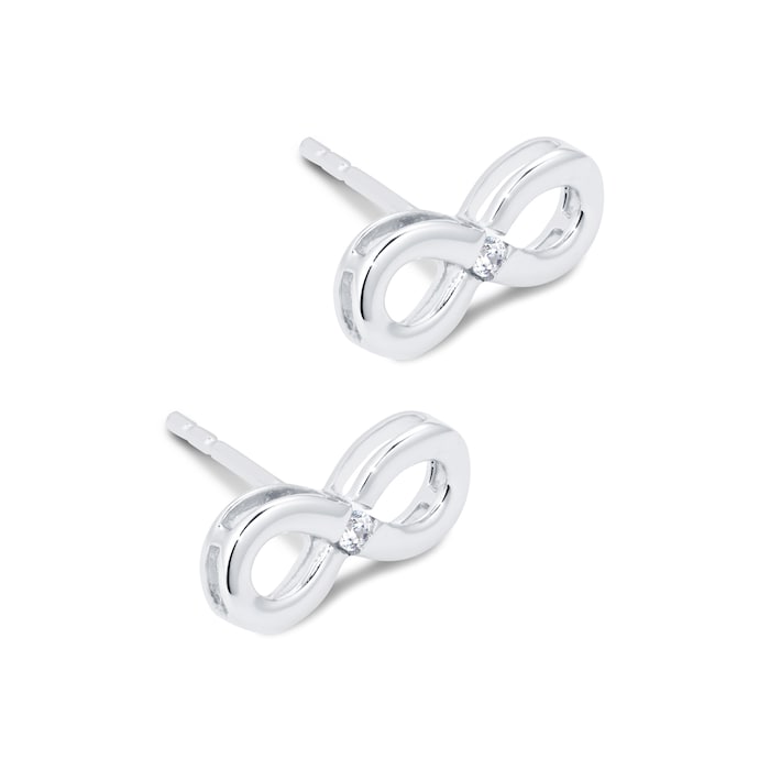 Goldsmiths Silver Infinity 0.03ct Diamond Stud Earrings
