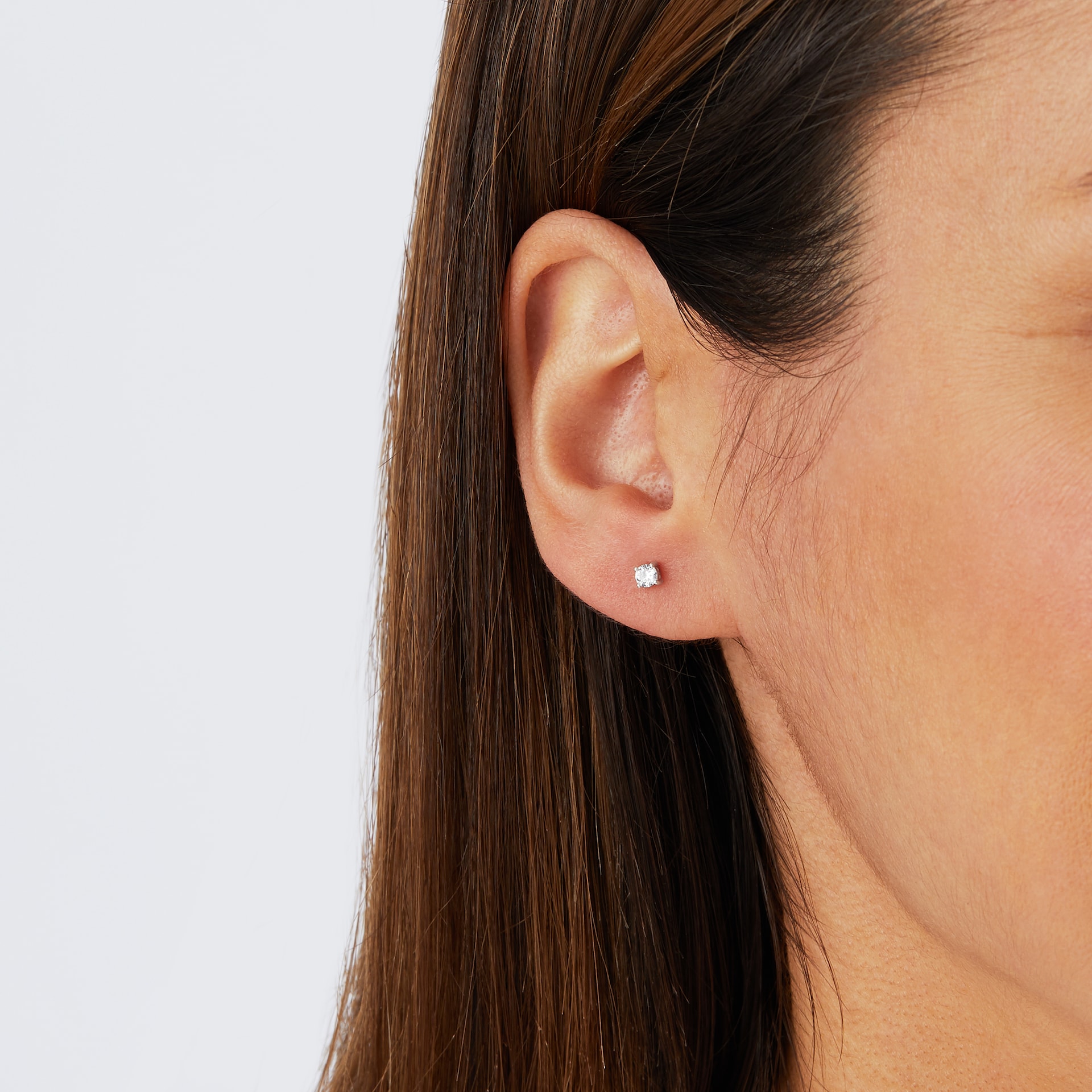 Goldsmiths Sterling Silver 3mm Cubic Zirconia Stud Earrings Goldsmiths Sterling Silver 3mm Cubic Zirconia Stud Earrings