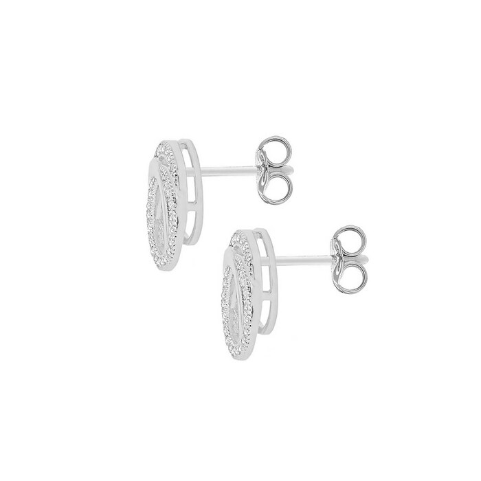 Goldsmiths Sterling Silver Cubic Zirconia Knot Stud Earrings