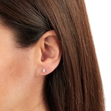 Goldsmiths Silver Pear Cut 0.14ct Diamond Stud Earrings