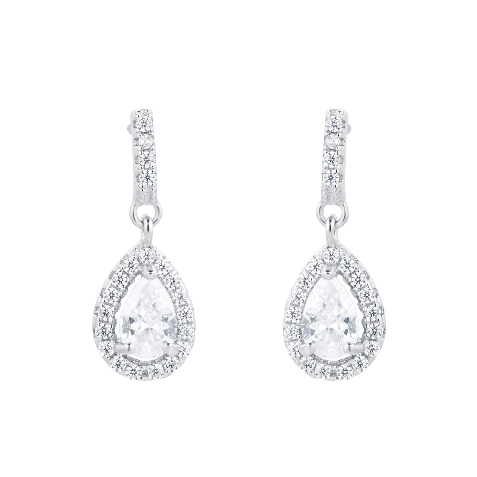 Amazon.com: Vanbelle Sterling Silver Jewelry - Rhodium Plated with 925  Stamp - Pear Drop Earring with Cubic Zirconia Stones - Elegant Handcrafted  Earring for Women: Clothing, Shoes & Jewelry