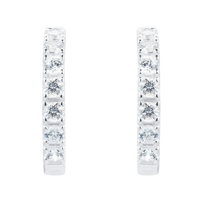 Goldsmiths Silver Cubic Zirconia Hoop Earrings