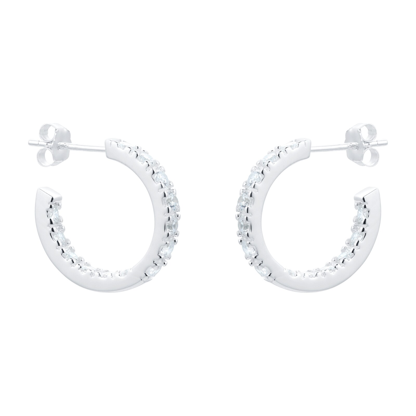 Hoop hot sale zirconia earrings