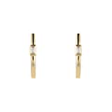 Goldsmiths Yellow Gold Plated Silver Diamond 0.10ct Baguette Bar Huggie Earring