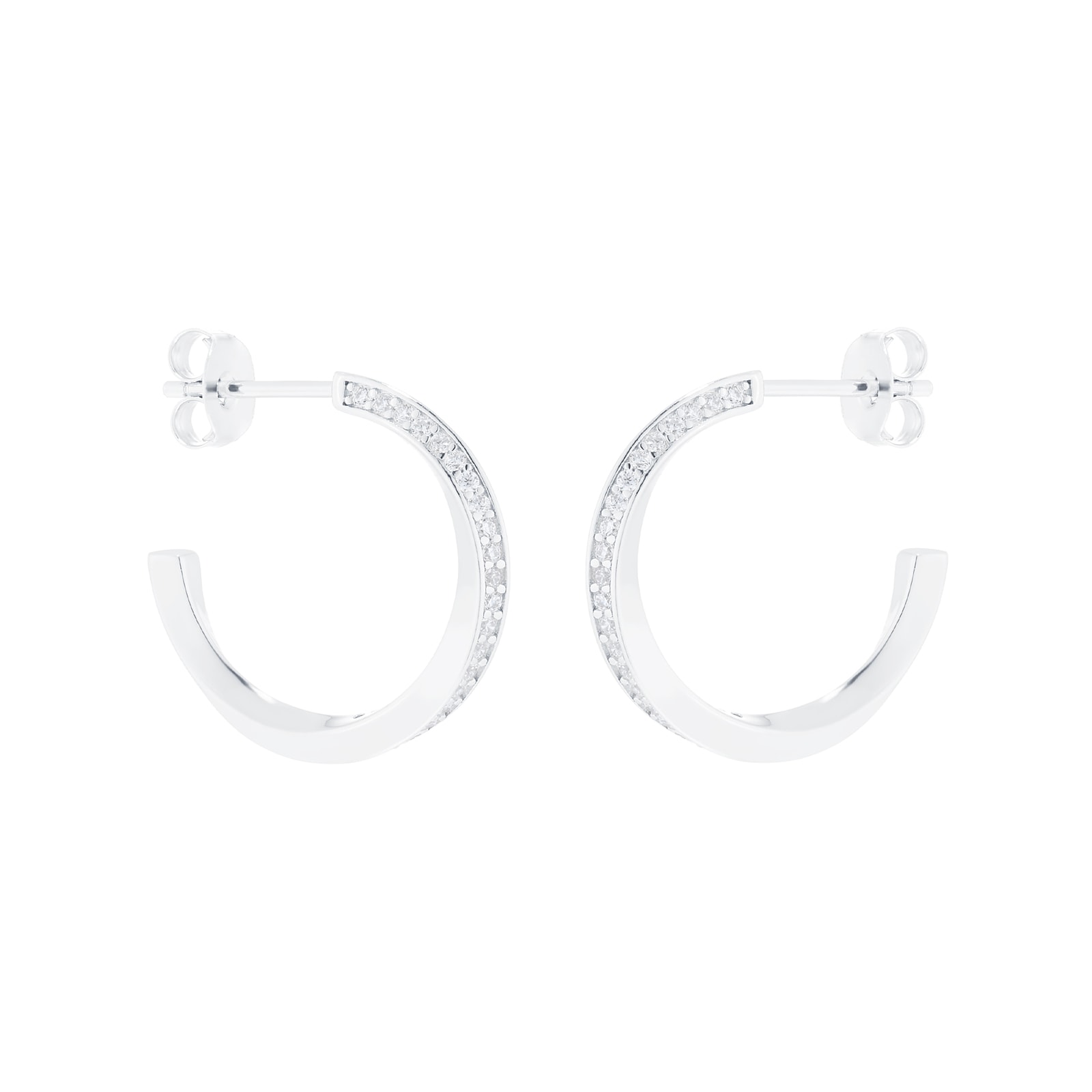 Cubic Zirconia Pavé & Polished Hearts Linear Drop Earrings - Macy's