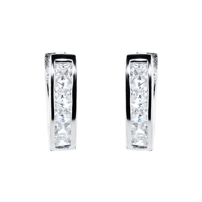 Goldsmiths Sterling Silver 11x11.9 Leaver Back Huggie Earrings