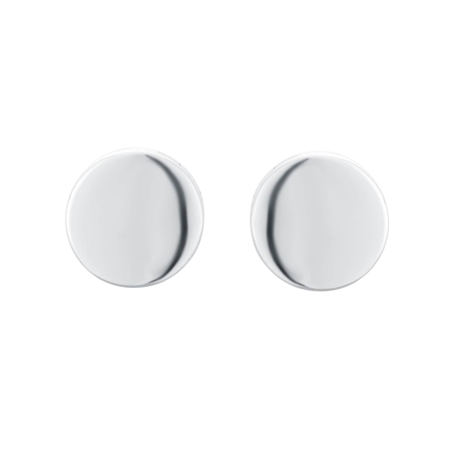 Goldsmiths Sterling Silver Flat Disc Stud Earrings
