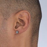 Goldsmiths Sterling Silver Black Ruthenium Plated Flat Disc Stud Earrings