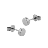 Goldsmiths Sterling Silver Black Ruthenium Plated Flat Disc Stud Earrings