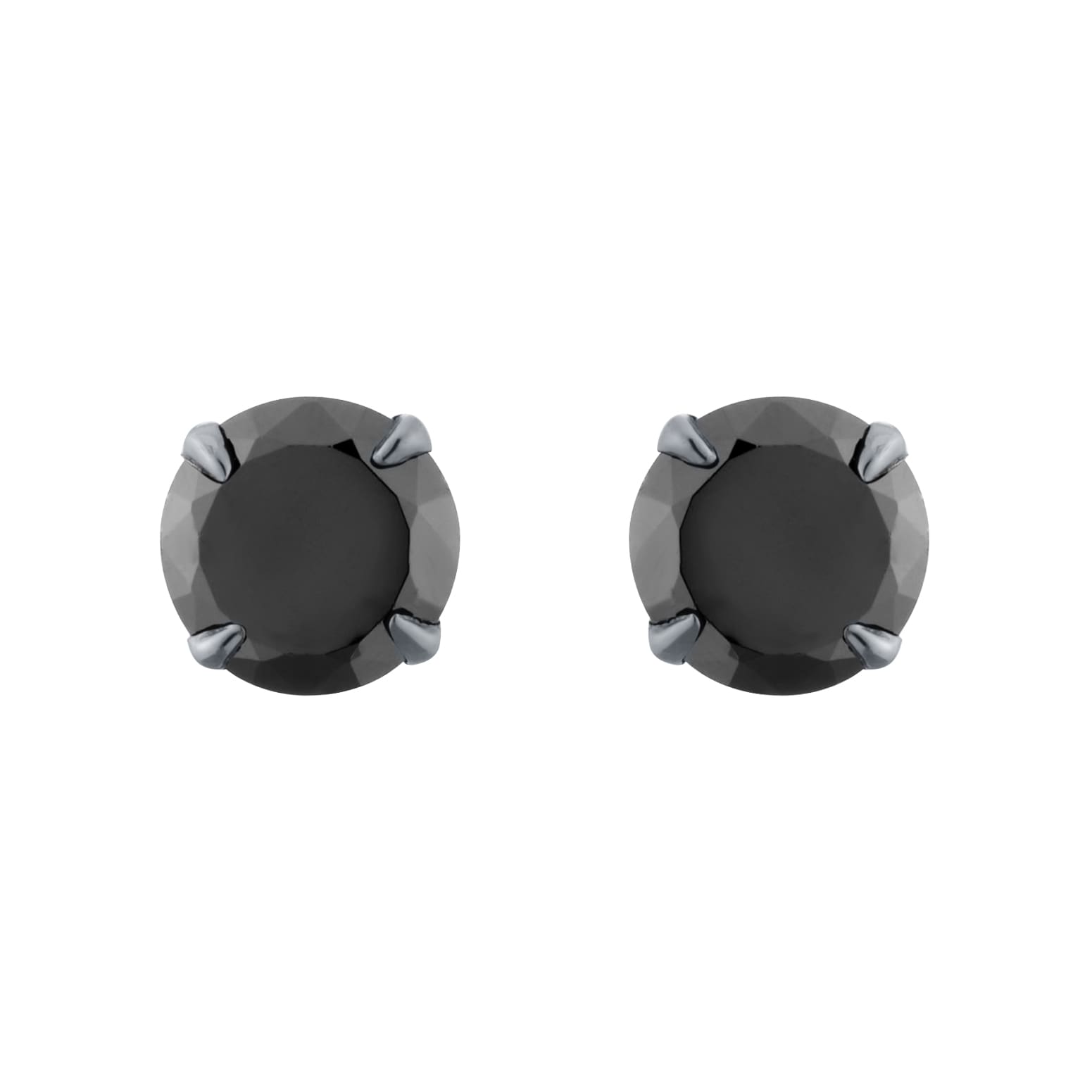 Goldsmiths Sterling Silver Black Ruthenium Plated Black CZ Stud Earrings Goldsmiths Sterling Silver Black Ruthenium Plated Black CZ Stud Earrings