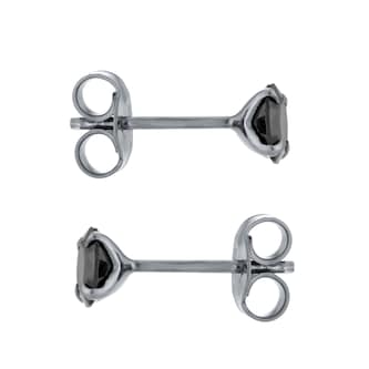 Goldsmiths Sterling Silver Black Ruthenium Plated Black CZ Stud Earrings Goldsmiths Sterling Silver Black Ruthenium Plated Black CZ Stud Earrings