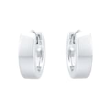 Goldsmiths Sterling Silver Mens Wide Huggie Hoop Earrings