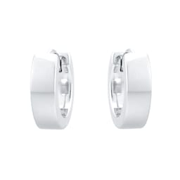 15230003 - Sterling Silver Mens Wide Huggie Hoop Earrings