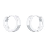 Goldsmiths Sterling Silver Mens Wide Huggie Hoop Earrings