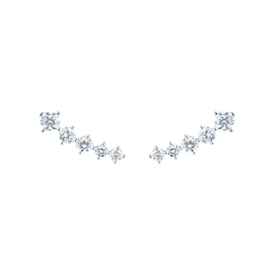 Goldsmiths 18ct White Gold 1.00ct Diamond Climber Stud Earrings